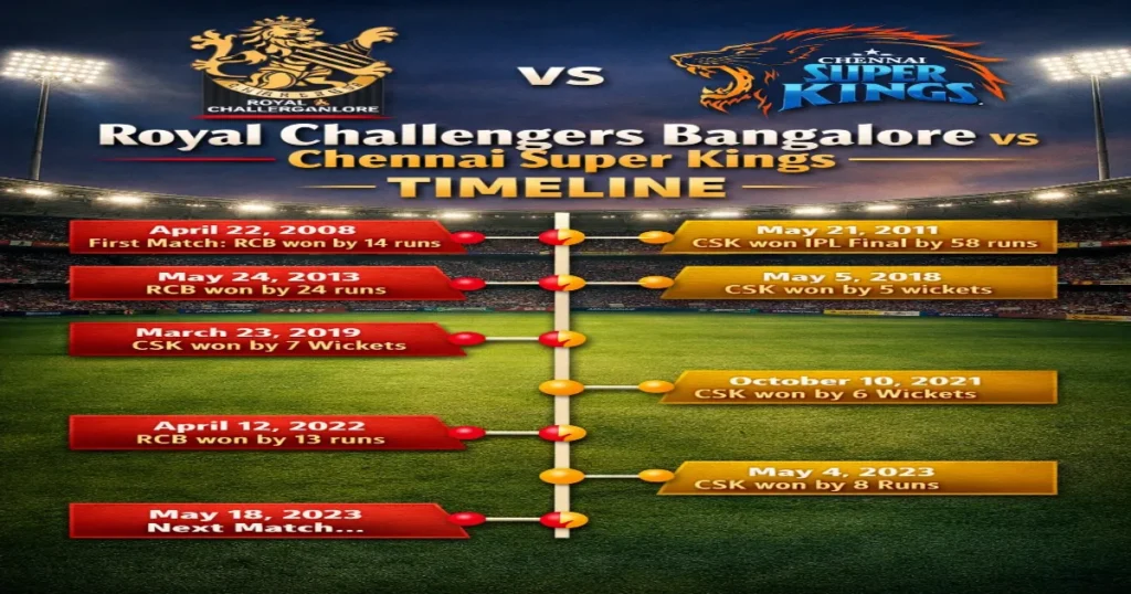 RCB vs CSK Rivalry Timeline: Iconic Matches and Turning Points